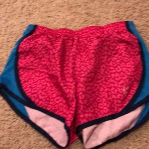 large pink and blue cheetah print shorts